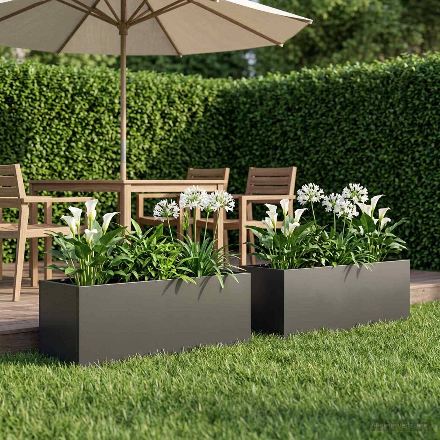 Vaso da giardino 2 pz Nero 80 x 30 x 30 cm