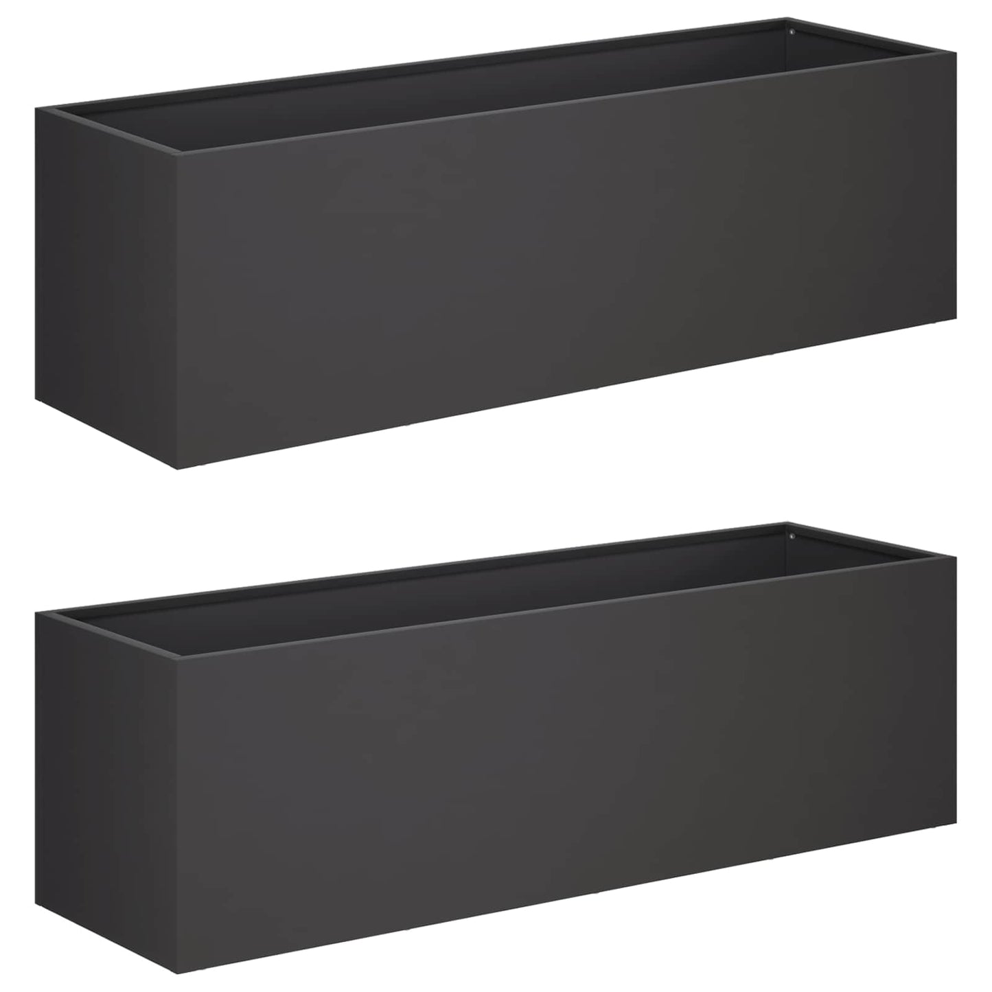 Vaso da giardino 2 pz Nero 80 x 30 x 30 cm