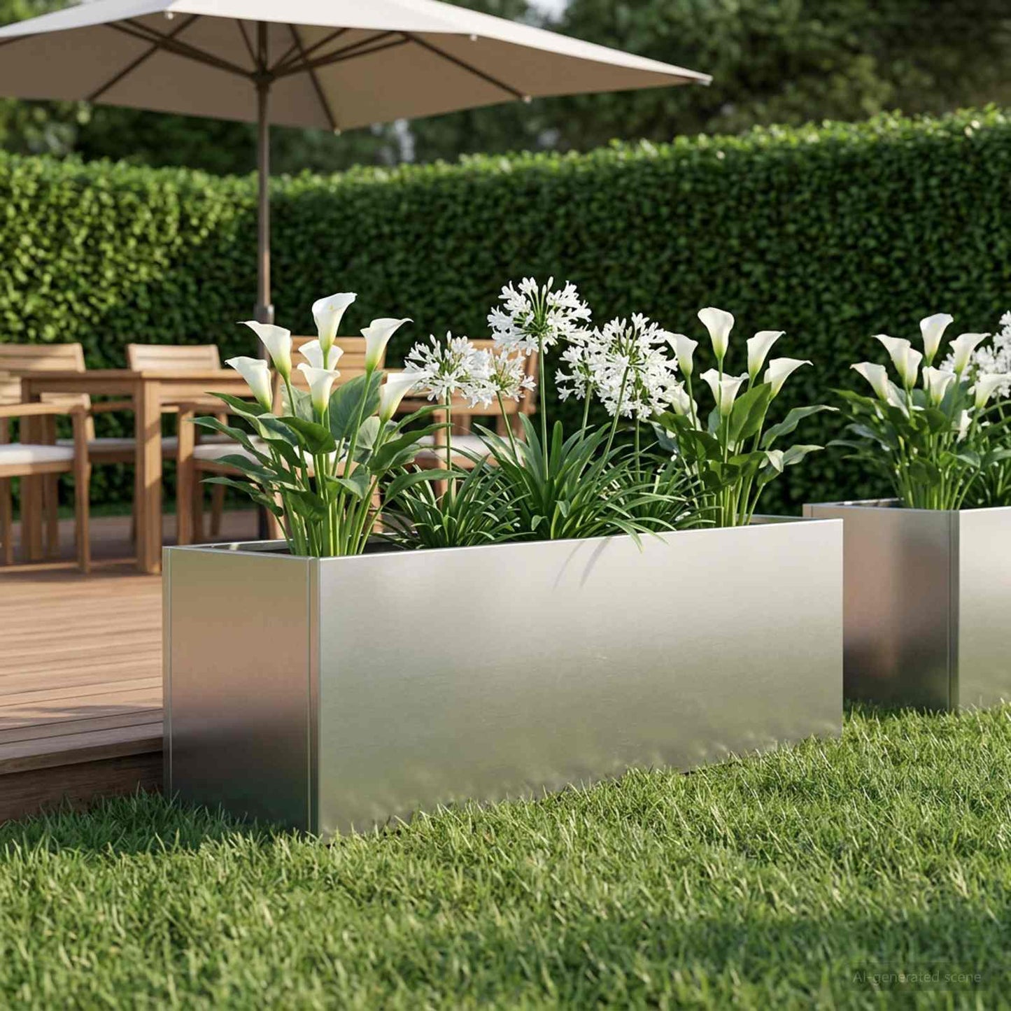 Vaso da giardino Argento 80 x 30 x 30 cm Acciaio Inox | homemem39