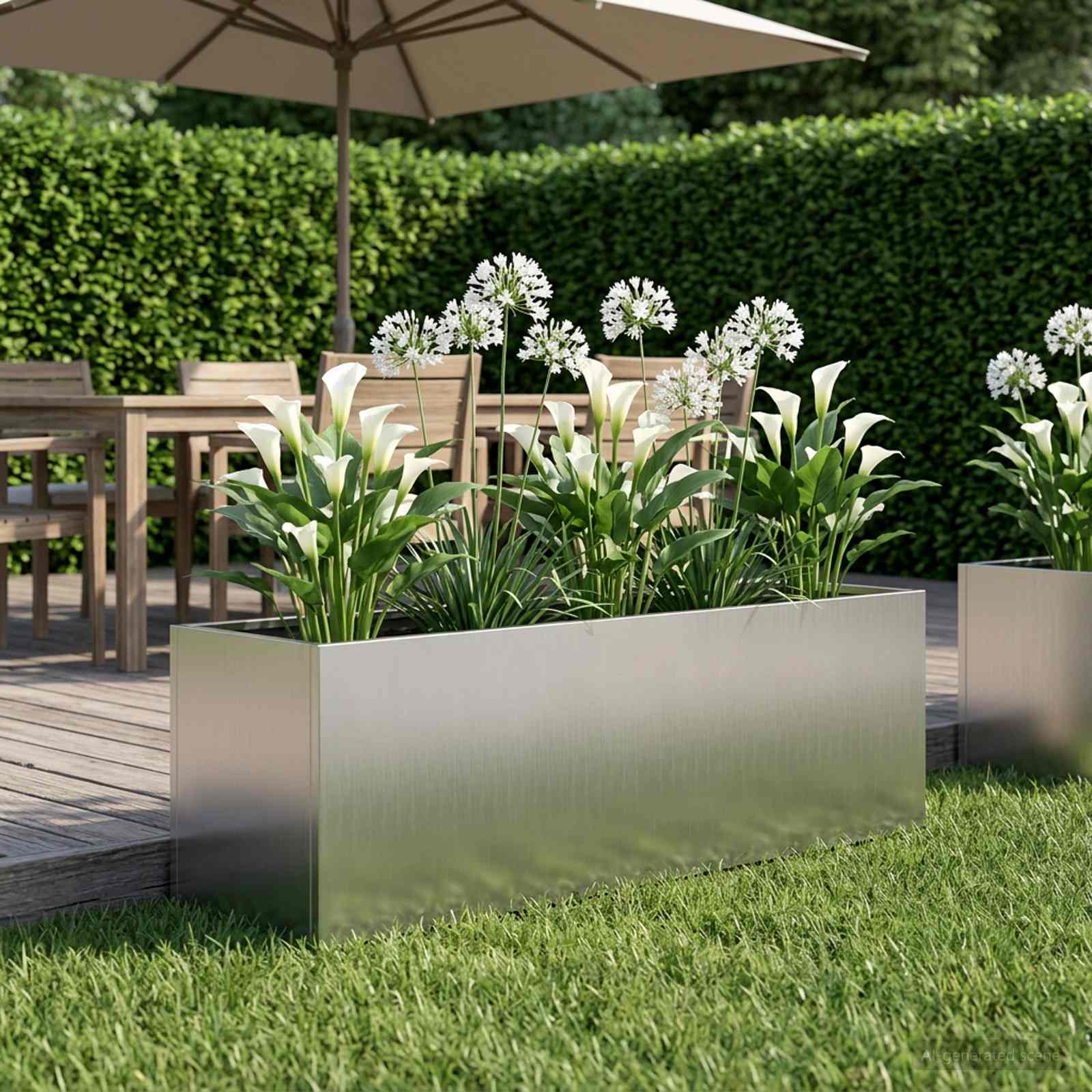 Vaso da giardino Argento 80 x 30 x 30 cm Acciaio zincato | homemem39