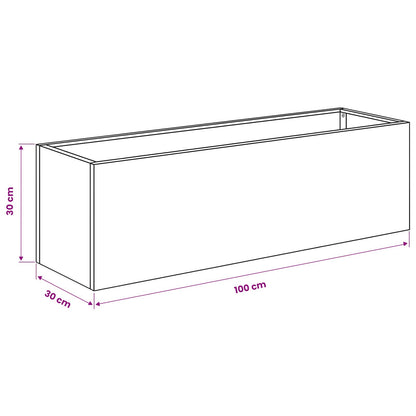 Vaso da giardino 2 pz Argento 80 x 30 x 30 cm Acciaio zincato | homemem39