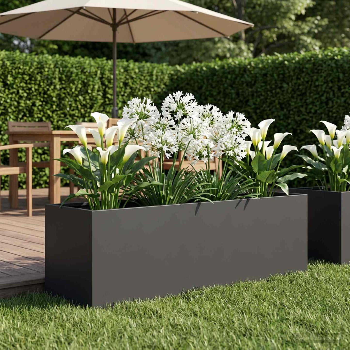Vaso da giardino Nero 100 x 30 x 30 cm | homemem39