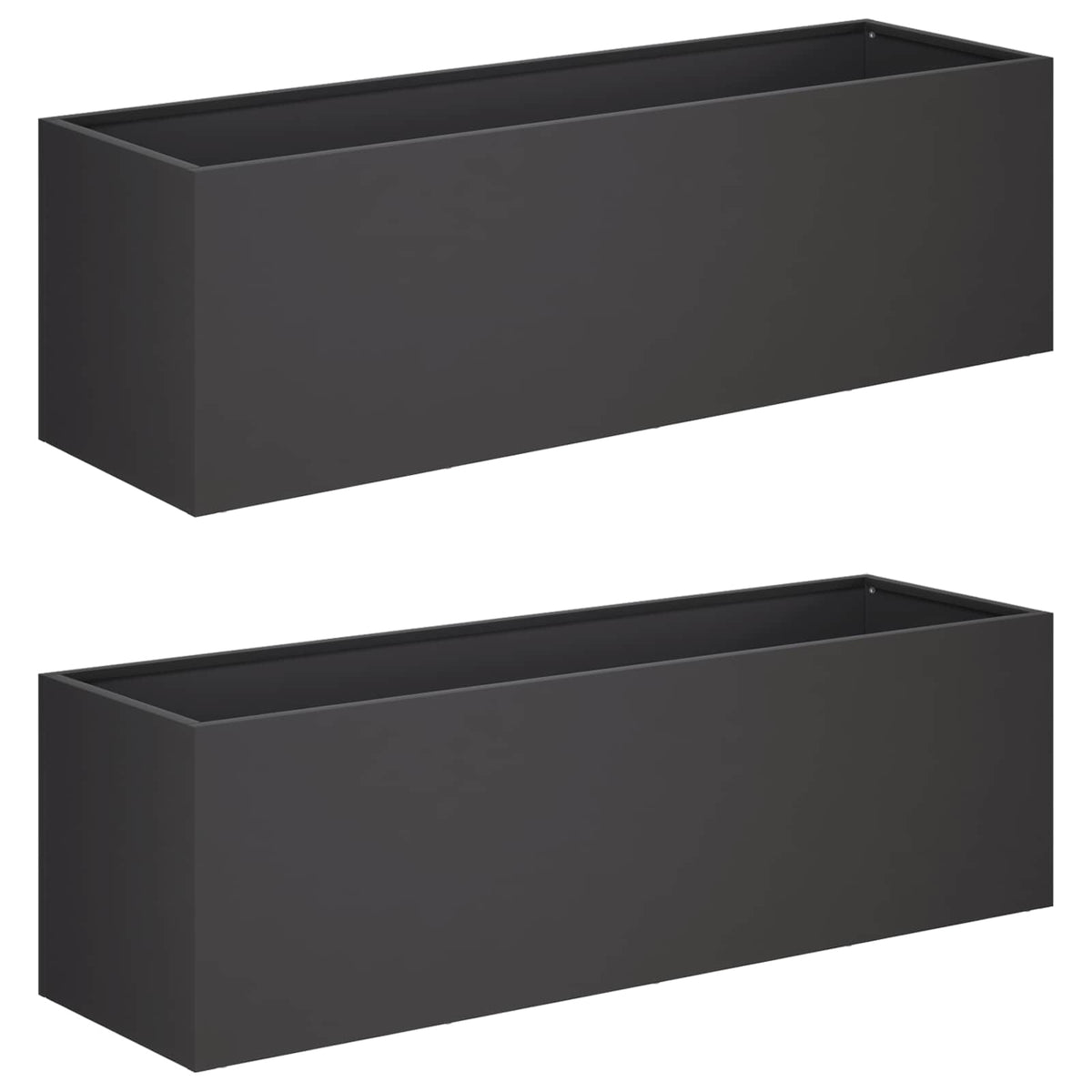 Vaso da giardino 2 pz Nero 100 x 30 x 30 cm | homemem39
