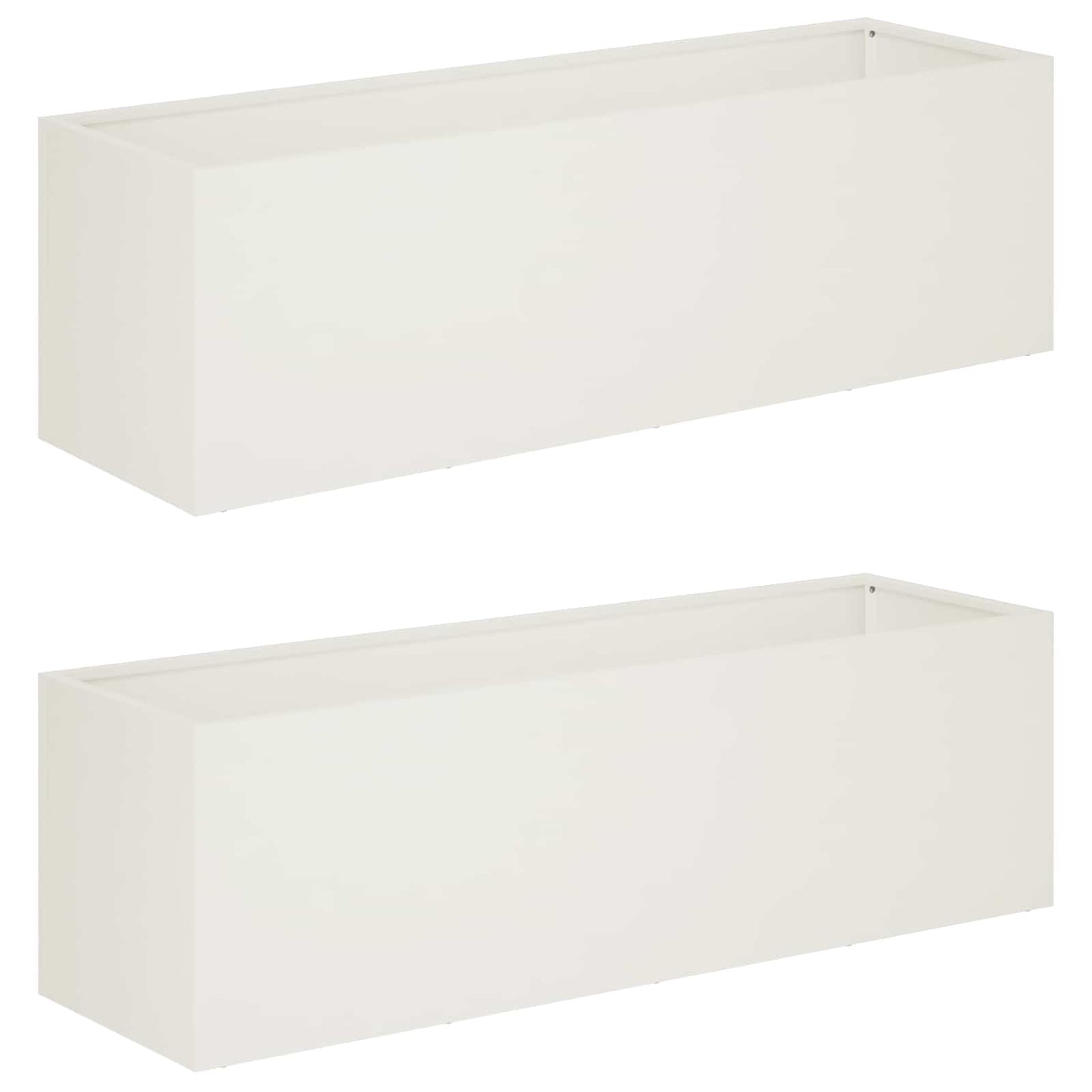 Vaso da giardino 2 pz Bianco 100 x 30 x 30 cm | homemem39
