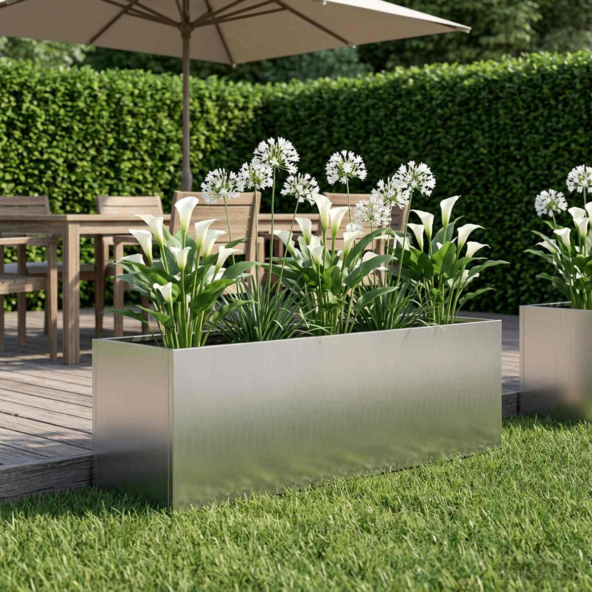 Vaso da giardino Argento 100 x 30 x 30 cm Acciaio zincato | homemem39