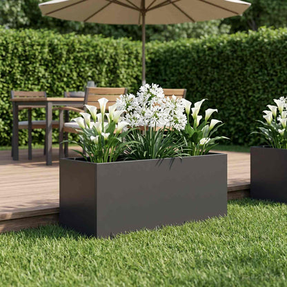Vaso da giardino Nero 80 x 40 x 40 cm Acciaio laminato a freddo | homemem39