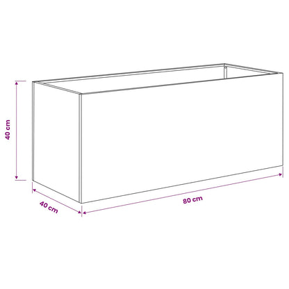 Vaso da giardino Antracite 80 x 40 x 40 cm - homemem39