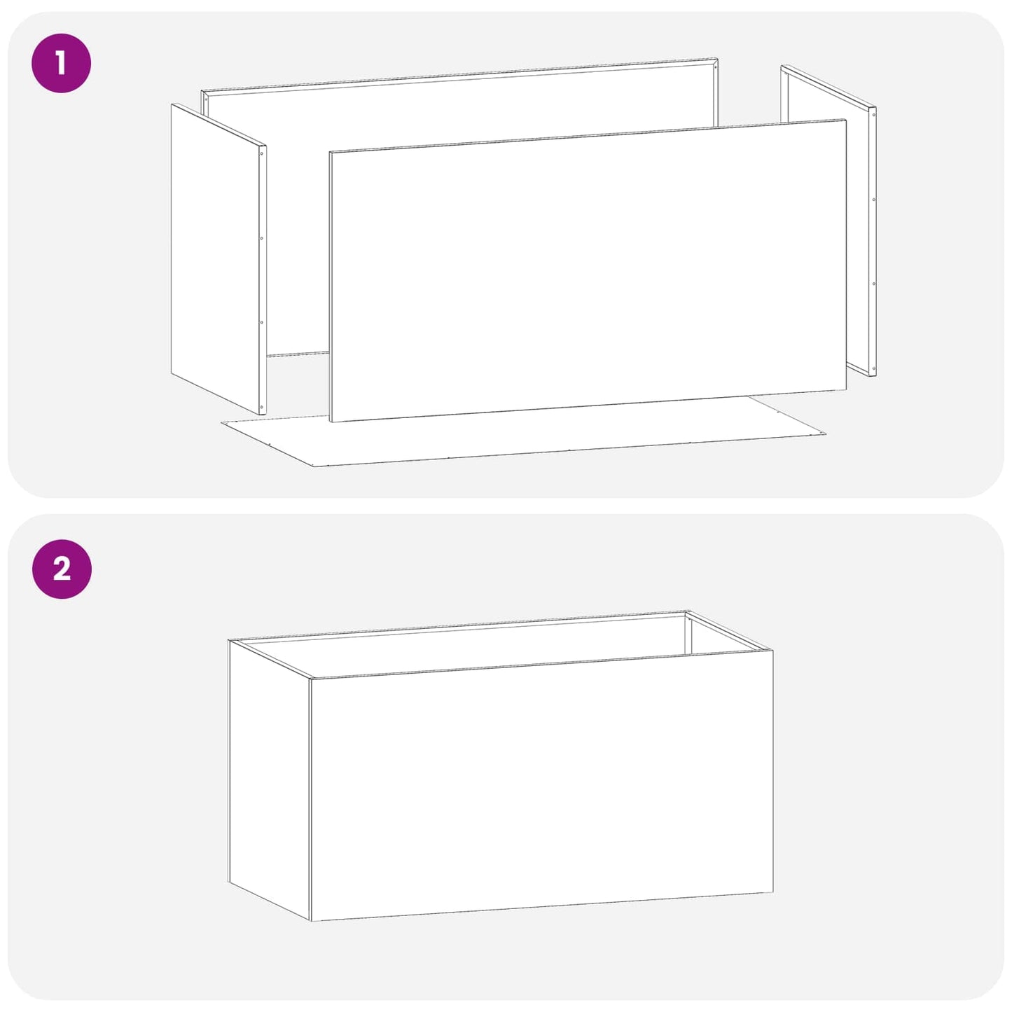 Vaso da giardino Antracite 100 x 50 x 50 cm | homemem39