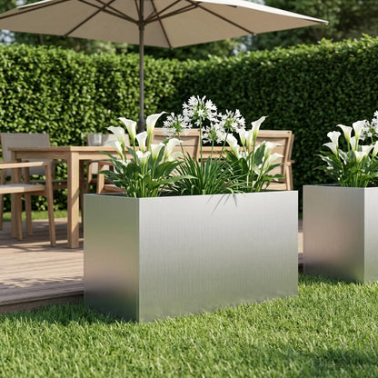 Vaso da giardino Argento 100 x 50 x 50 cm Acciaio zincato