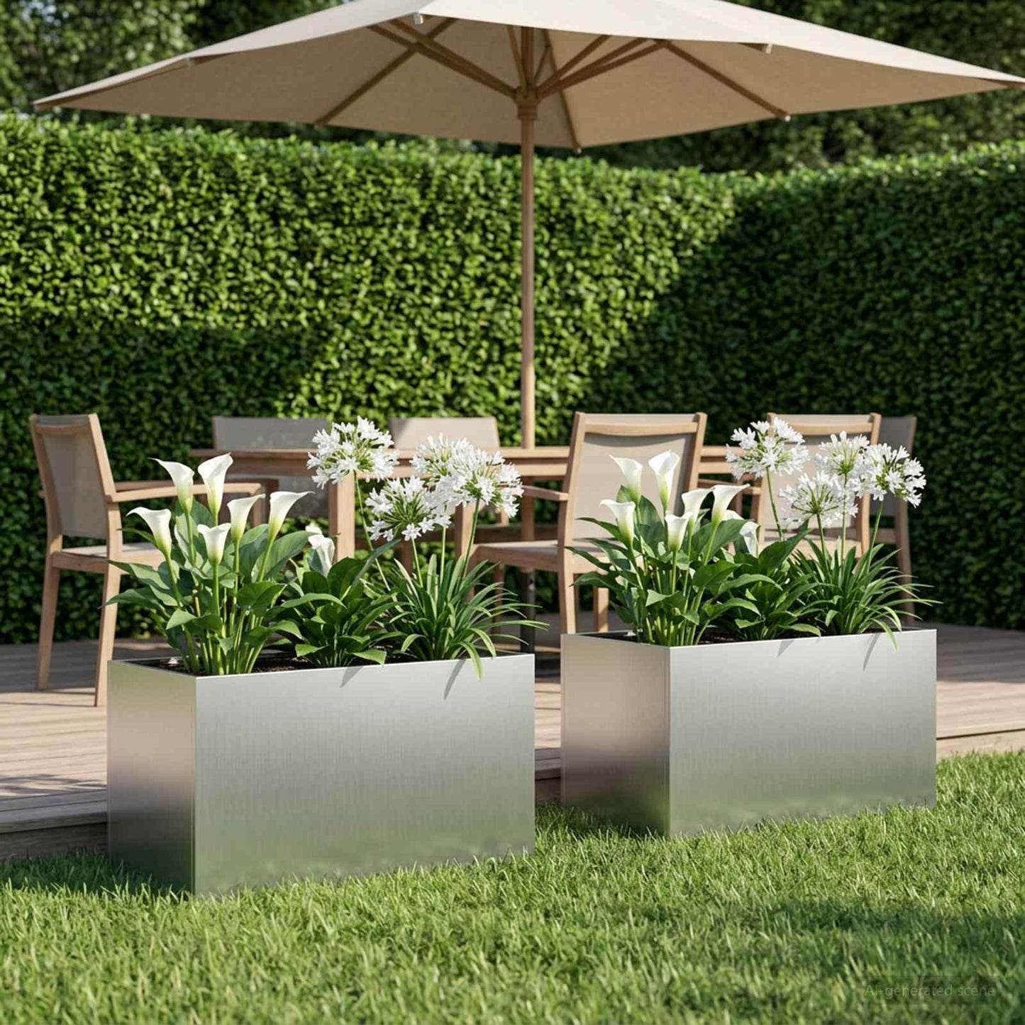 Vaso da giardino 2 pz Argento 100 x 50 x 50 cm Acciaio zincato
