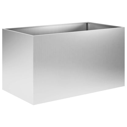 Vaso da giardino 2 pz Argento 100 x 50 x 50 cm Acciaio zincato