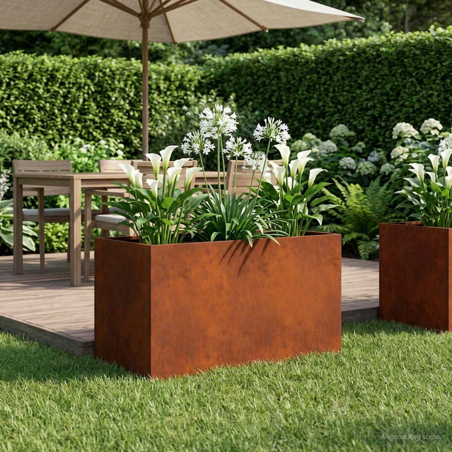 Vaso da giardino Ruggine 100 x 50 x 50 cm Acciaio Corten