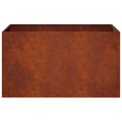 Vaso da giardino 2 pz Ruggine 100 x 50 x 50 cm Acciaio Corten | homemem39