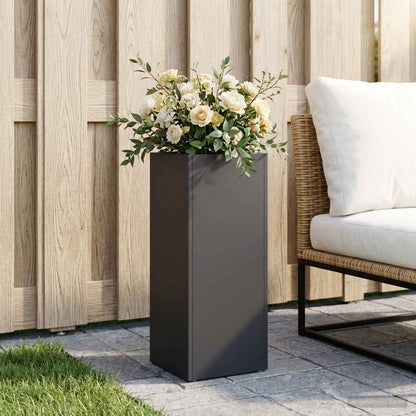 Vaso da giardino Nero 20 x 20 x 40 cm Acciaio laminato a freddo