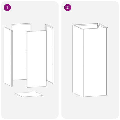 Vaso da giardino 2 pz Nero 20 x 20 x 40 cm | homemem39