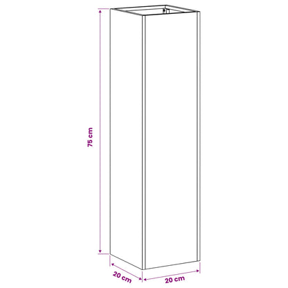 Vaso da giardino Antracite 20 x 20 x 75 cm | homemem39