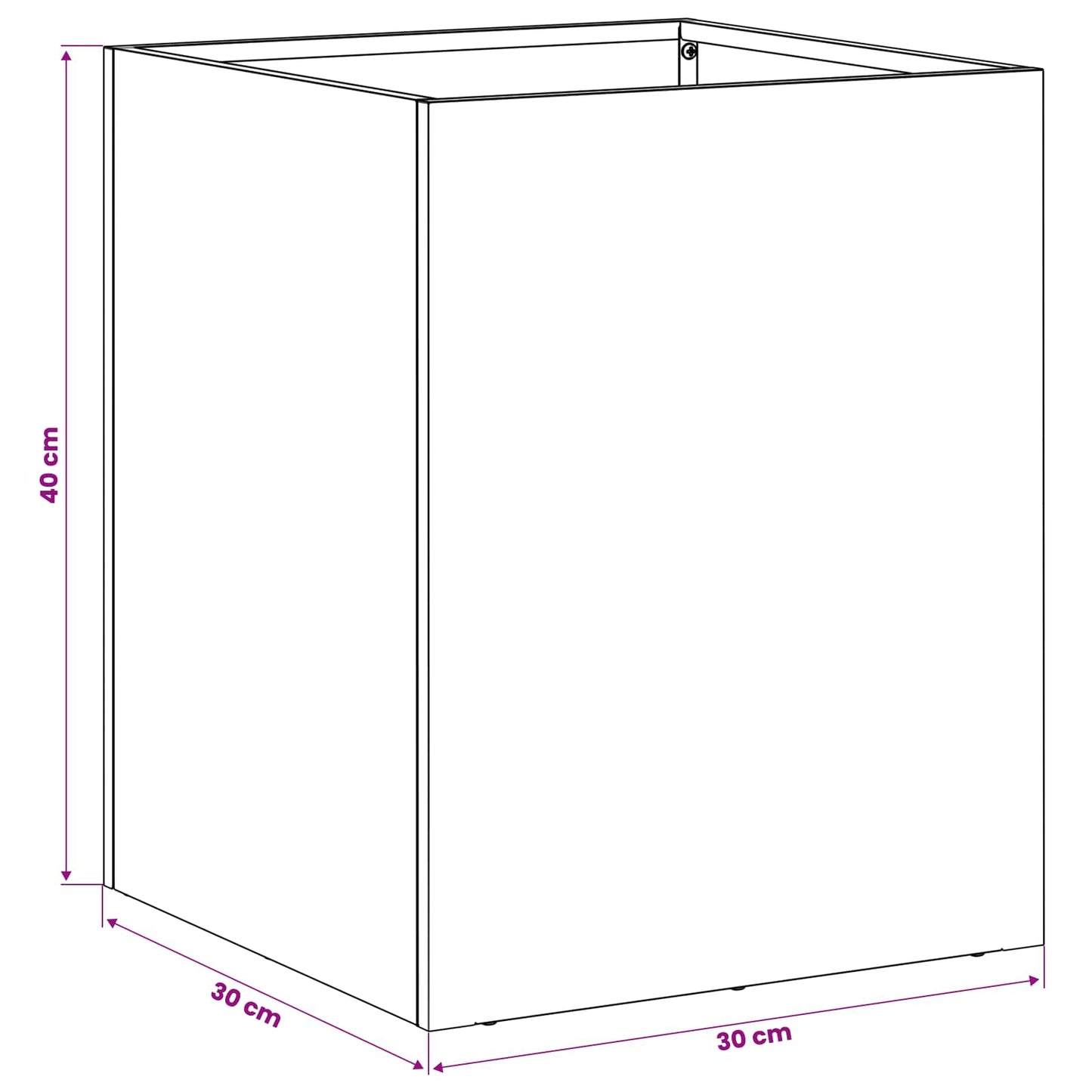 Vaso da giardino Bianco 30 x 30 x 40 cm | homemem39