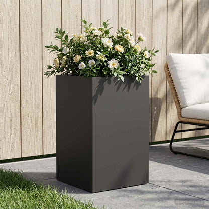 Vaso da giardino Nero 30 x 30 x 50 cm Acciaio laminato a freddo | homemem39