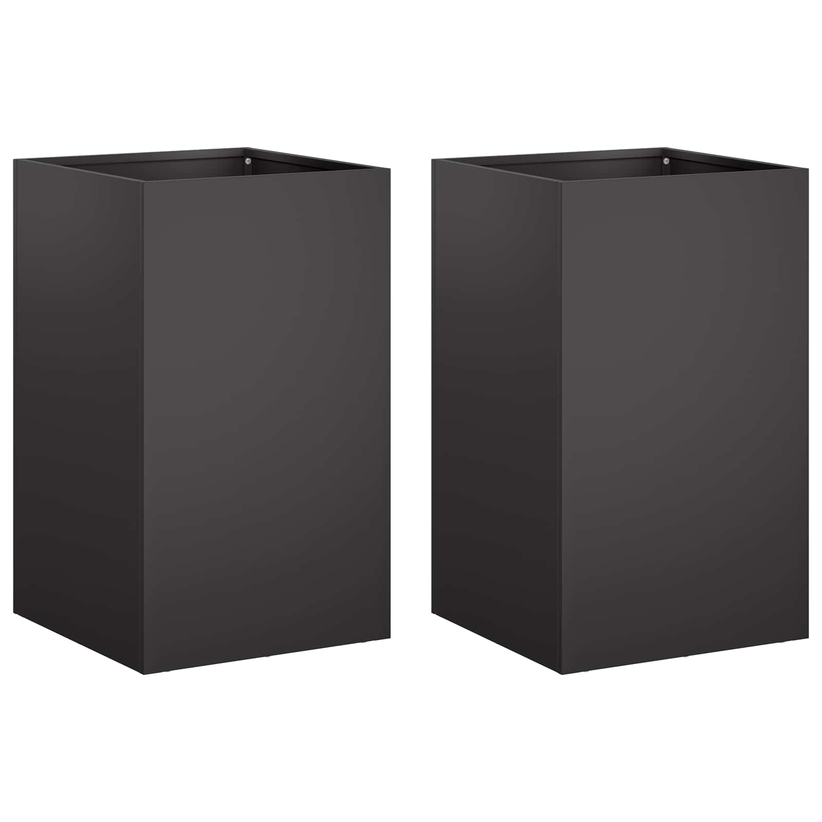 Vaso da giardino 2 pz Nero 30 x 30 x 50 cm | homemem39