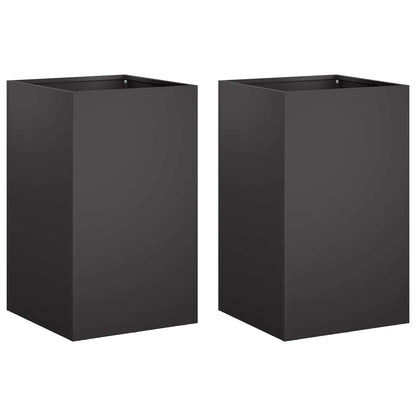 Vaso da giardino 2 pz Nero 30 x 30 x 50 cm | homemem39