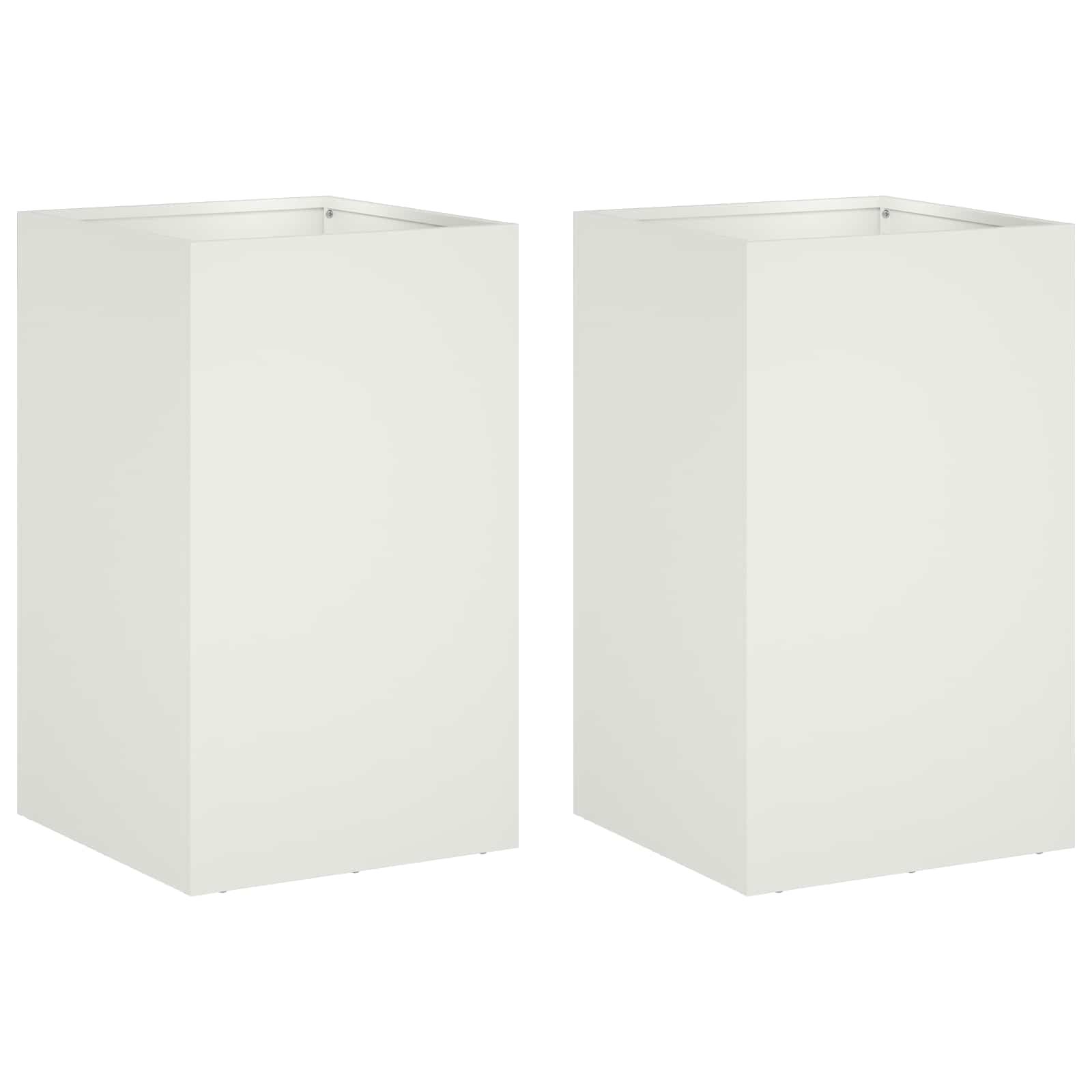 Vaso da giardino 2 pz Bianco 30 x 30 x 50 cm | homemem39