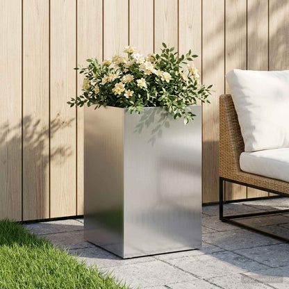 Vaso da giardino Argento 30 x 30 x 50 cm Acciaio zincato | homemem39