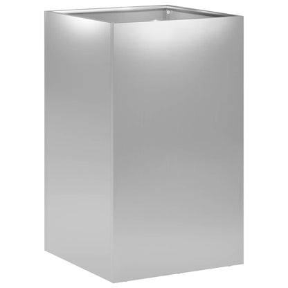 Vaso da giardino 2 pz Argento 30 x 30 x 50 cm Acciaio zincato