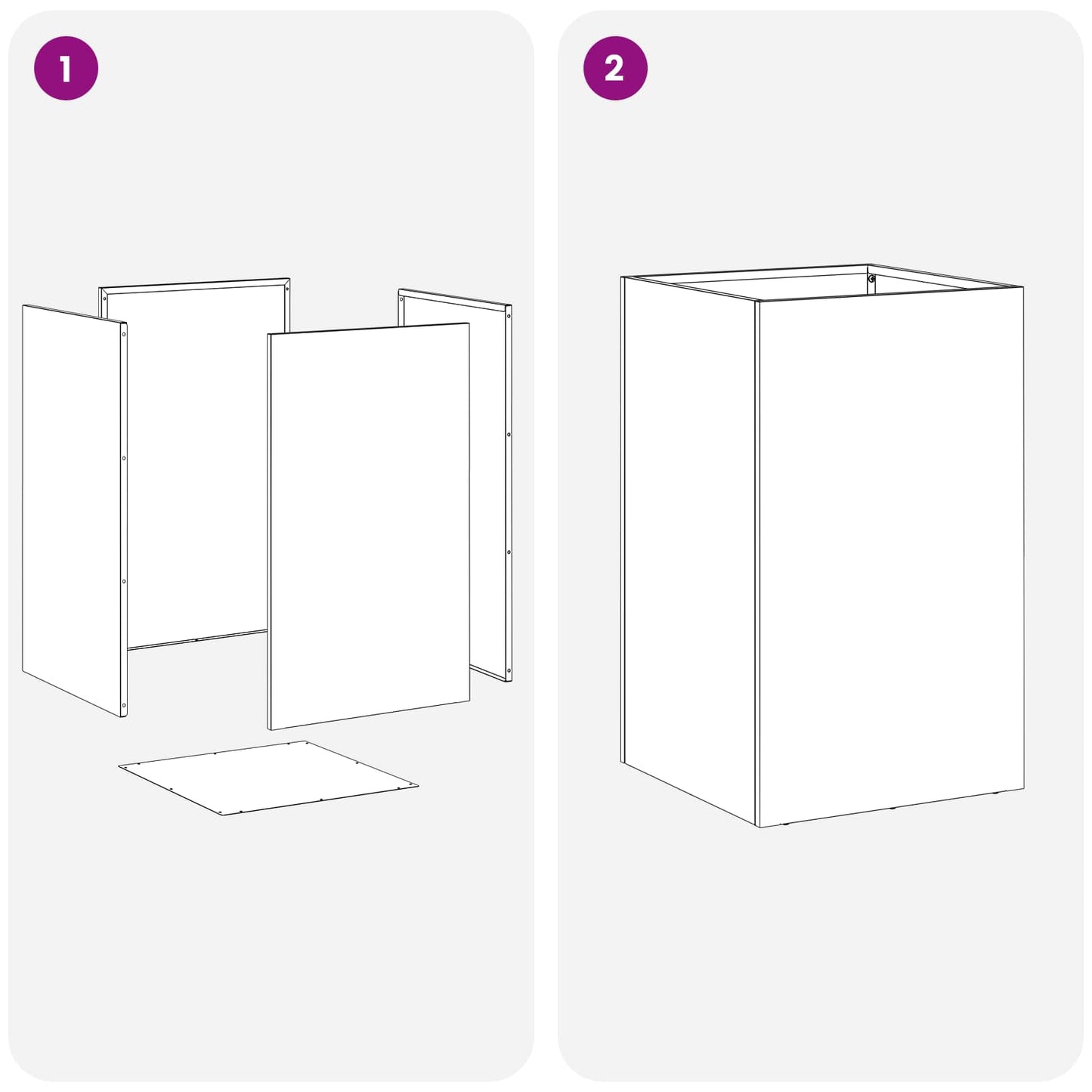 Vaso da giardino 2 pz Ruggine 30 x 30 x 50 cm Acciaio Corten | homemem39