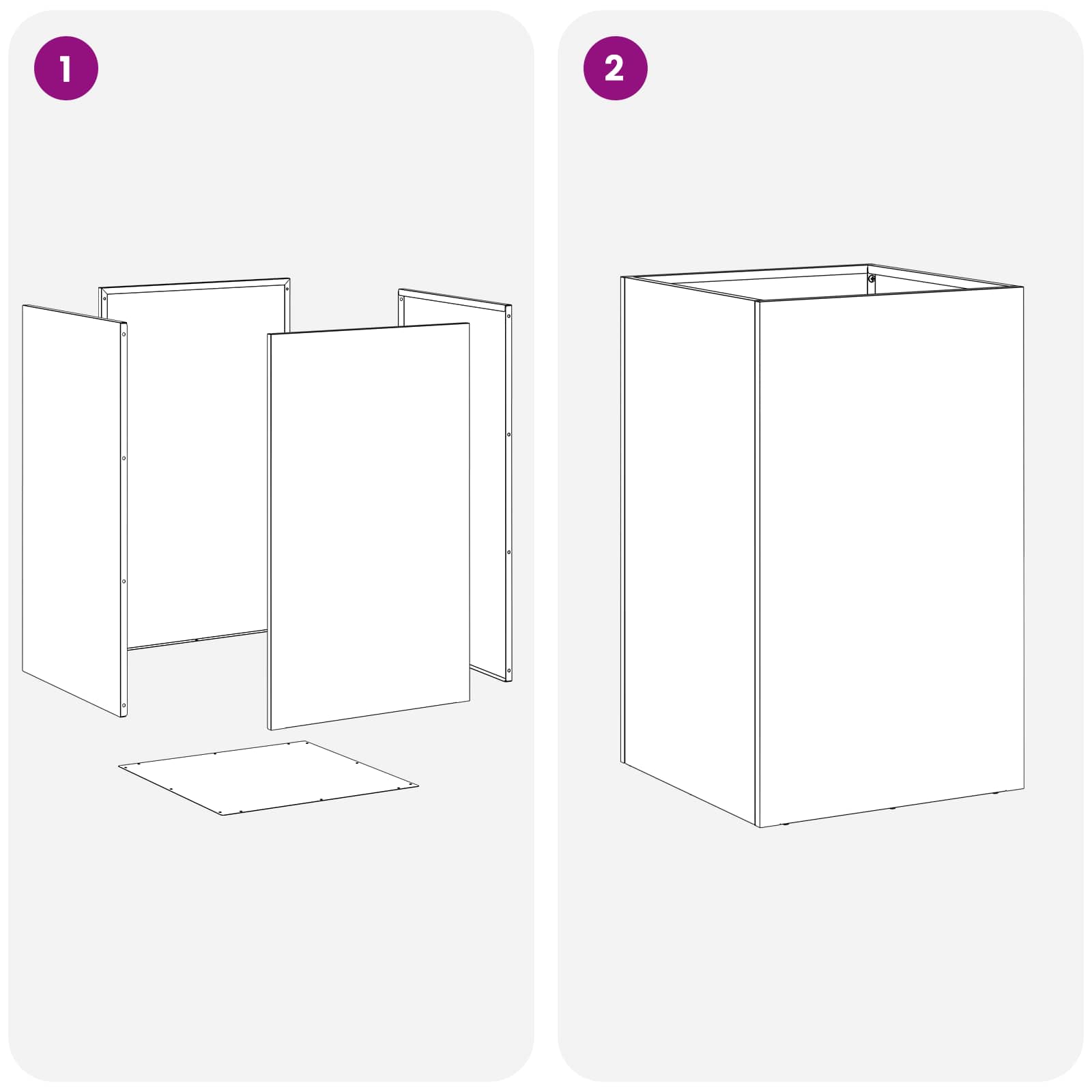 Vaso da giardino 2 pz Ruggine 30 x 30 x 50 cm Acciaio Corten | homemem39