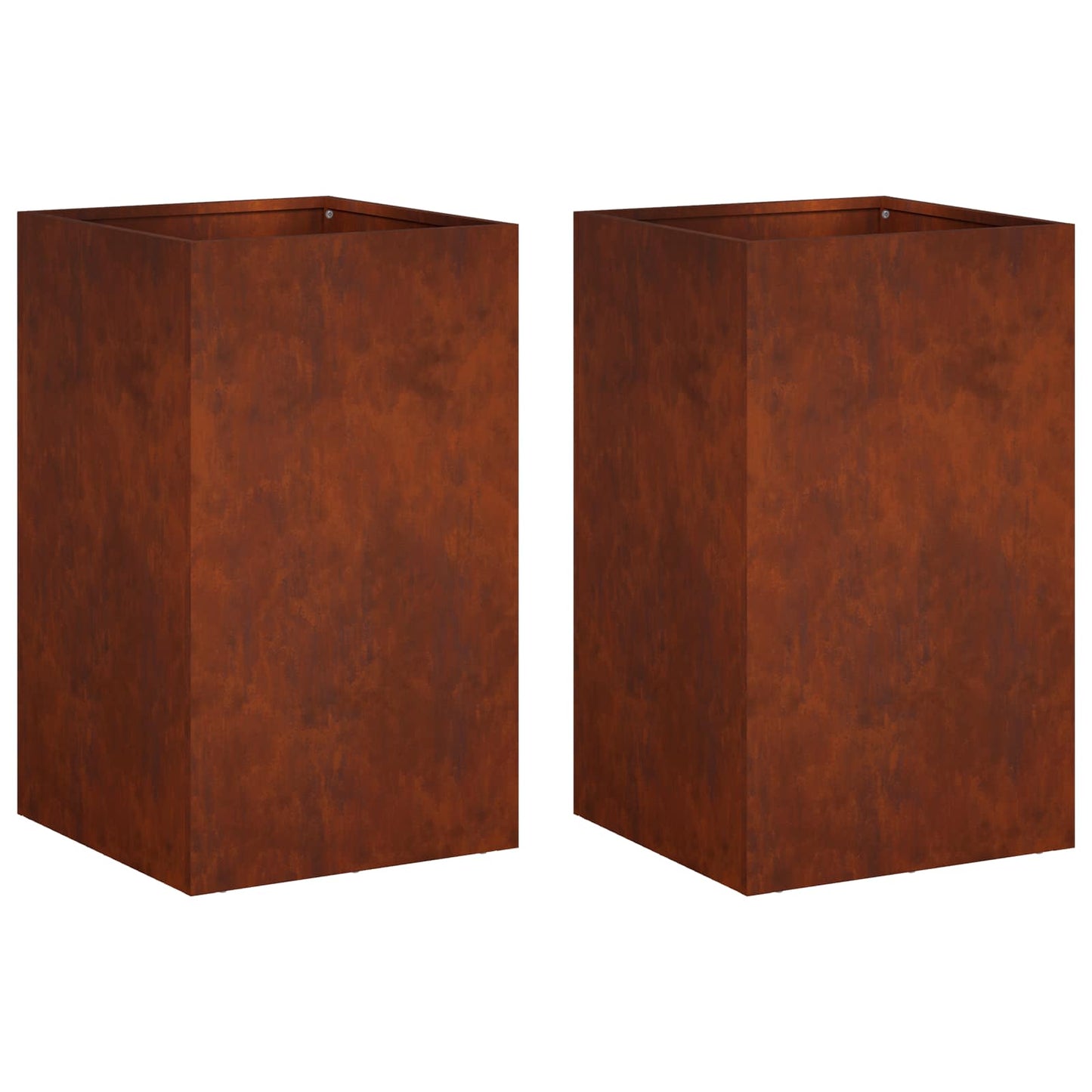 Vaso da giardino 2 pz Ruggine 30 x 30 x 50 cm Acciaio Corten