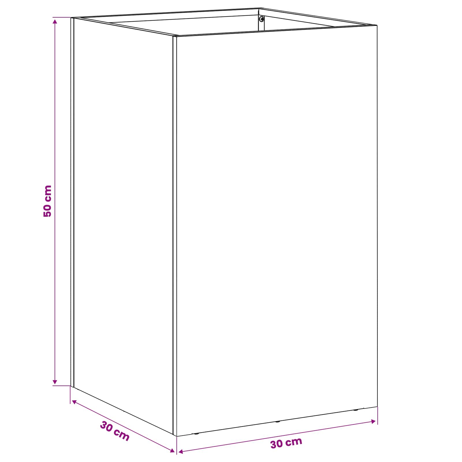 Vaso da giardino 2 pz Ruggine 30 x 30 x 50 cm Acciaio Corten | homemem39