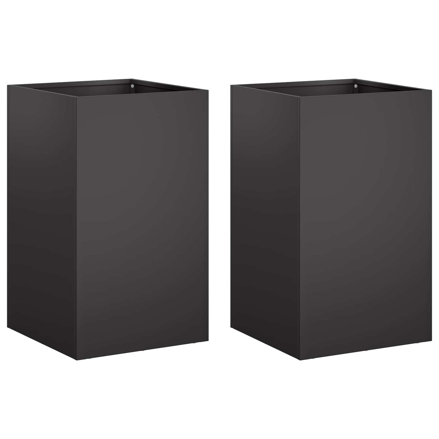 Vaso da giardino 2 pz Nero 40 x 40 x 50 cm | homemem39