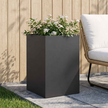 Vaso da giardino Nero 40 x 40 x 75 cm Acciaio laminato a freddo | homemem39