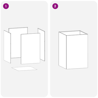 Vaso da giardino 2 pz Antracite 50 x 50 x 75 cm | homemem39
