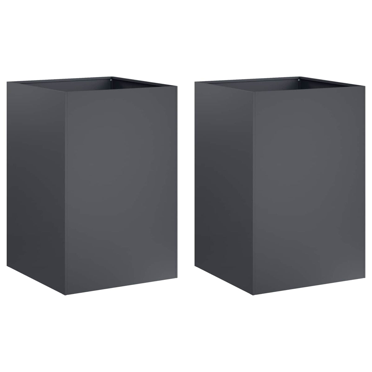 Vaso da giardino 2 pz Antracite 50 x 50 x 75 cm | homemem39