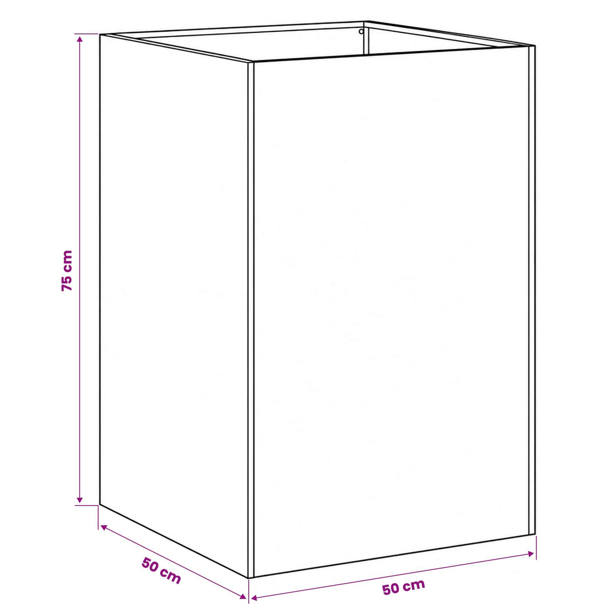 Vaso da giardino 2 pz Antracite 50 x 50 x 75 cm | homemem39