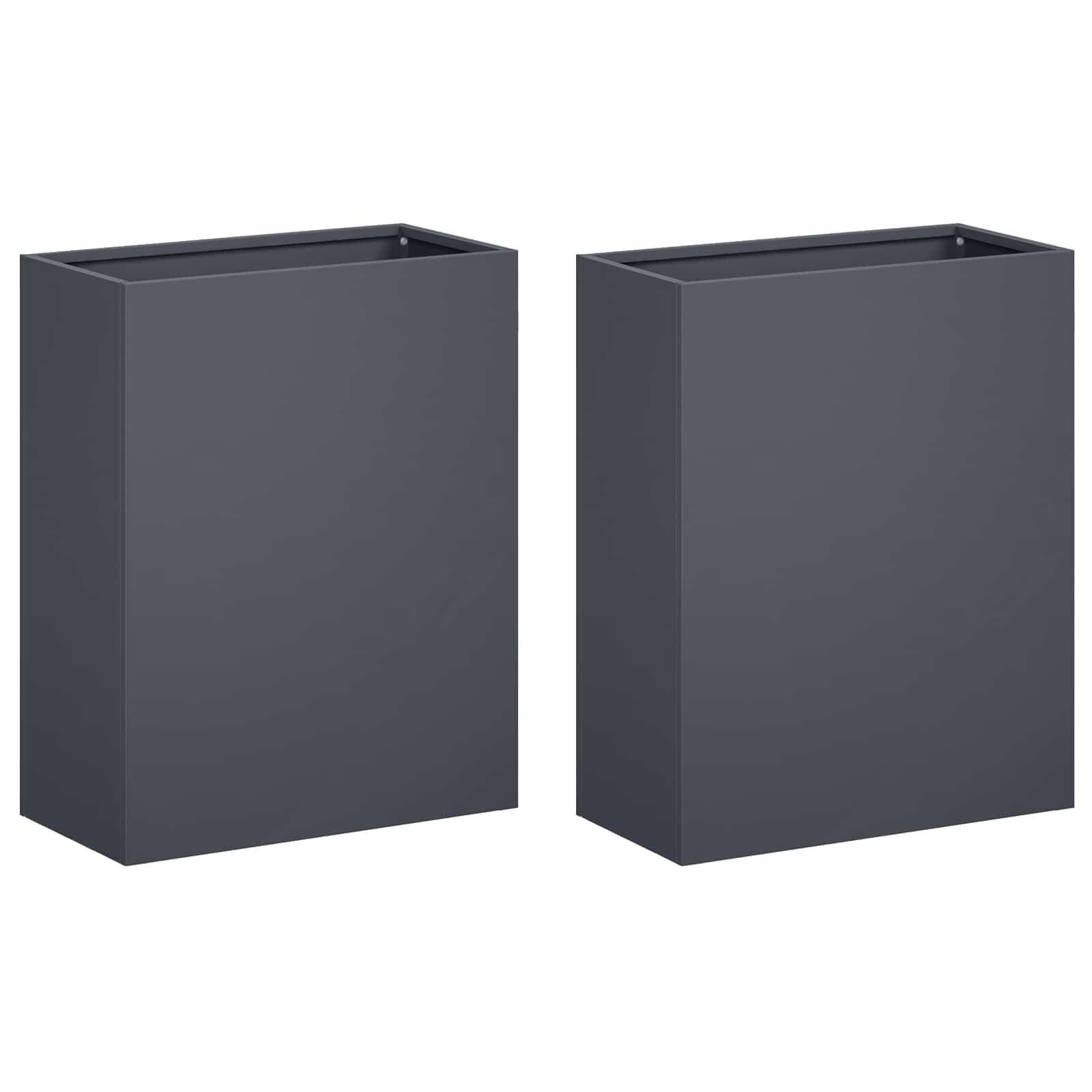 Vaso da giardino 2 pz Antracite 40 x 20 x 40 cm | homemem39