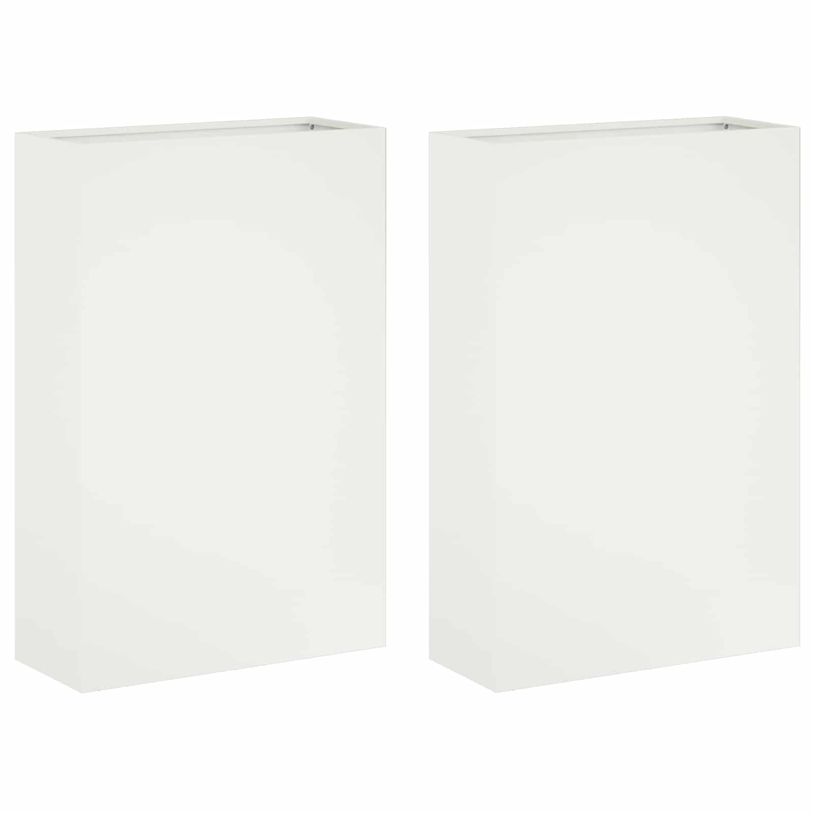 Vaso da giardino 2 pz Bianco 40 x 20 x 75 cm | homemem39