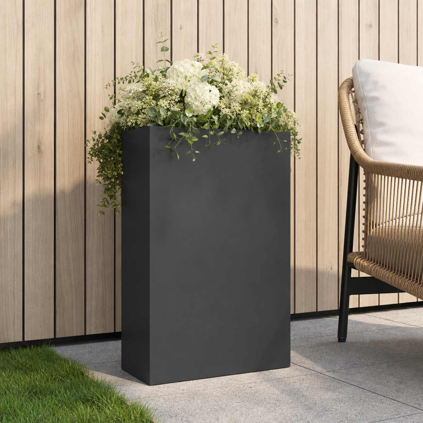 Vaso da giardino Antracite 40 x 20 x 75 cm | homemem39