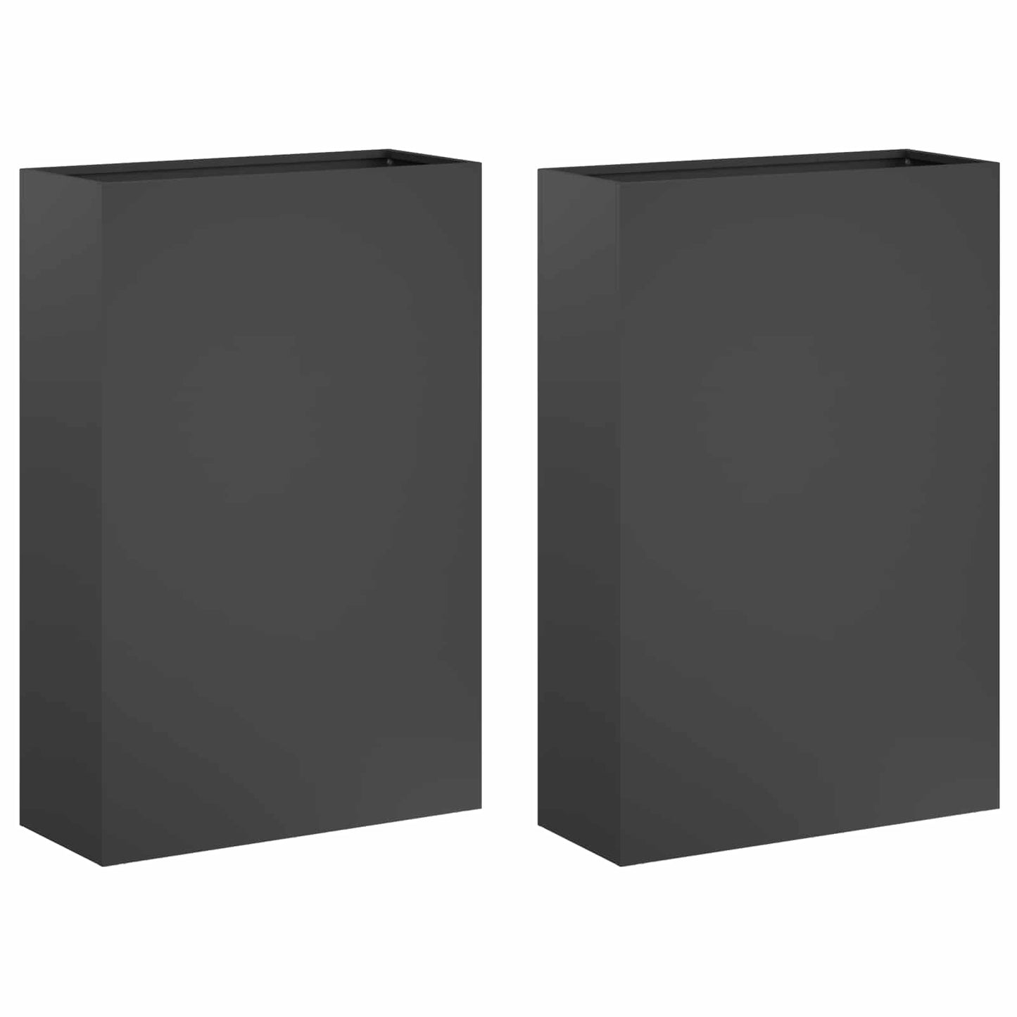 Vaso da giardino 2 pz Antracite 40 x 20 x 75 cm | homemem39