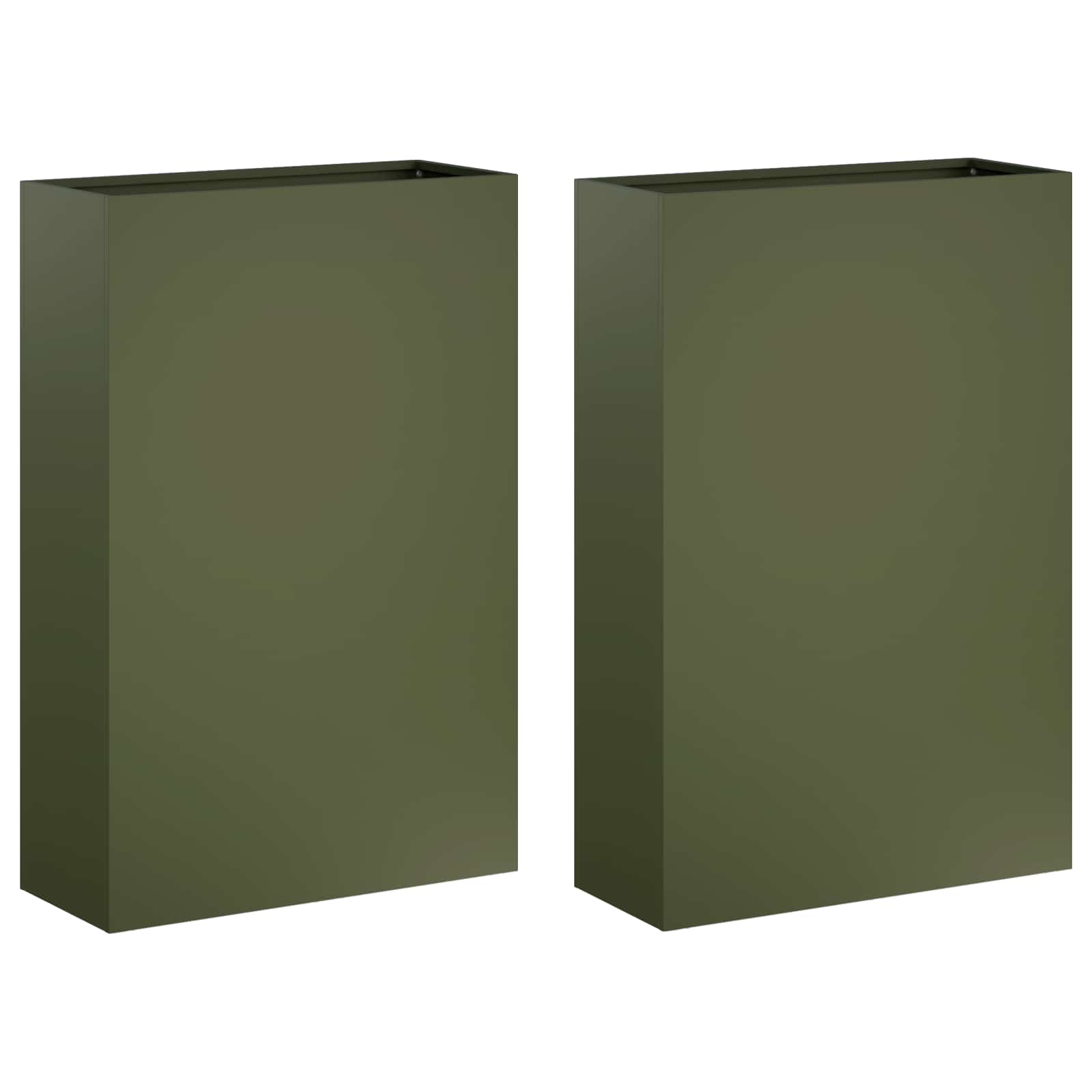 Vaso da giardino 2 pz Verde Oliva 40 x 20 x 75 cm | homemem39