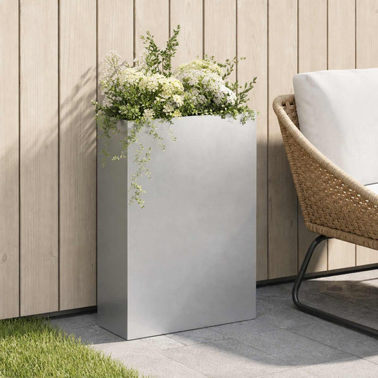 Vaso da giardino Argento 40 x 20 x 75 cm Acciaio Inox | homemem39