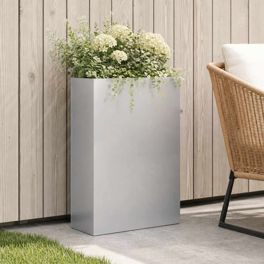 Vaso da giardino Argento 40 x 20 x 75 cm Acciaio zincato | homemem39