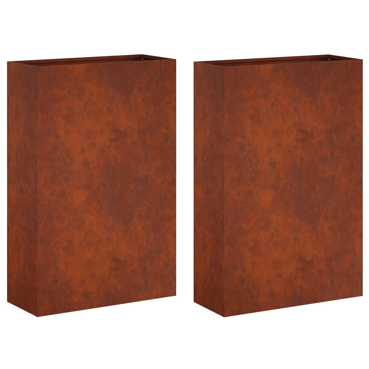 Vaso da giardino 2 pz Ruggine 40 x 20 x 75 cm Acciaio Corten