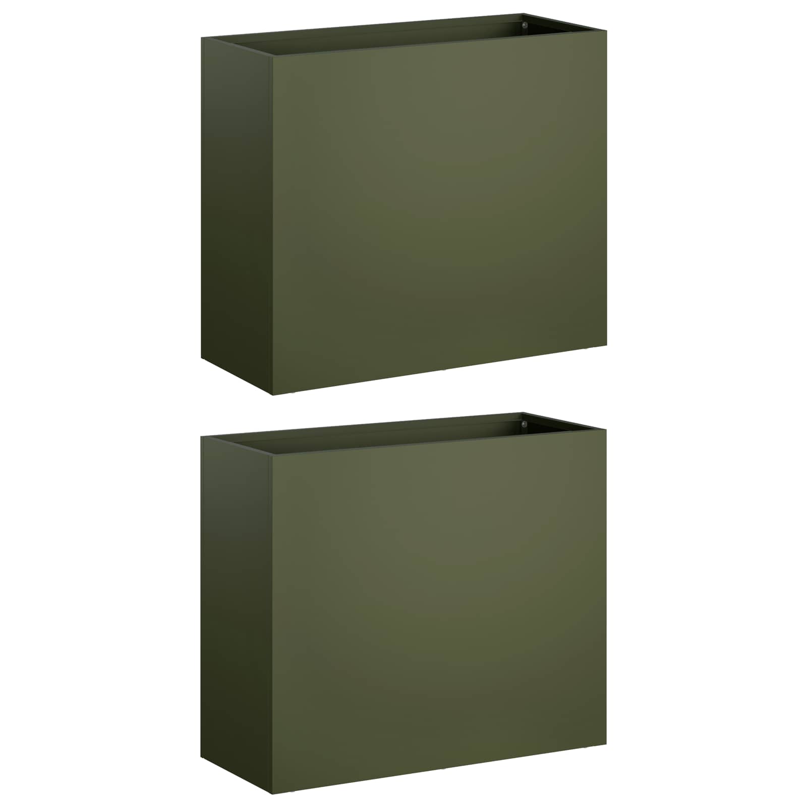 Vaso da giardino 2 pz Verde Oliva 50 x 20 x 40 cm | homemem39