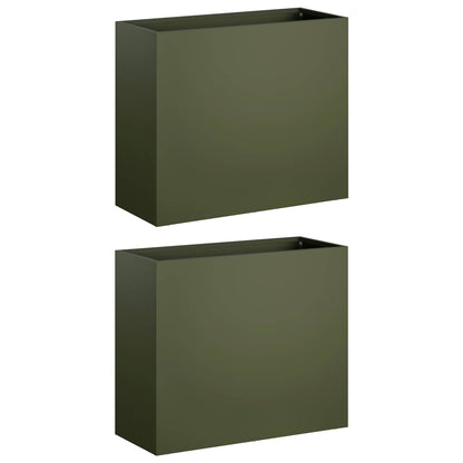 Vaso da giardino 2 pz Verde Oliva 50 x 20 x 40 cm | homemem39