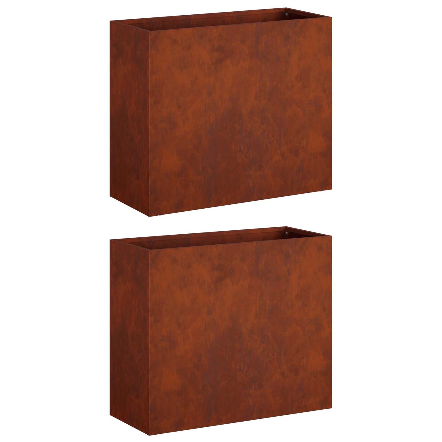 Vaso da giardino 2 pz Ruggine 50 x 20 x 40 cm Acciaio Corten