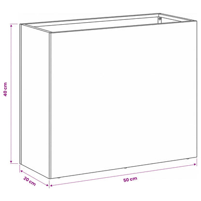 Vaso da giardino 2 pz Ruggine 50 x 20 x 40 cm Acciaio Corten | homemem39