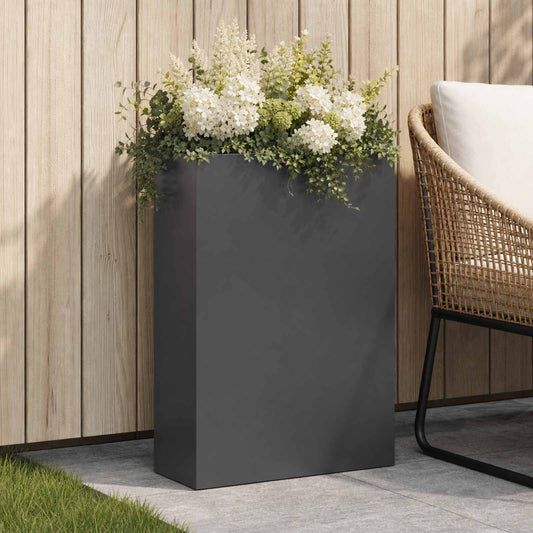 Vaso da giardino Nero 50 x 20 x 75 cm Acciaio laminato a freddo | homemem39