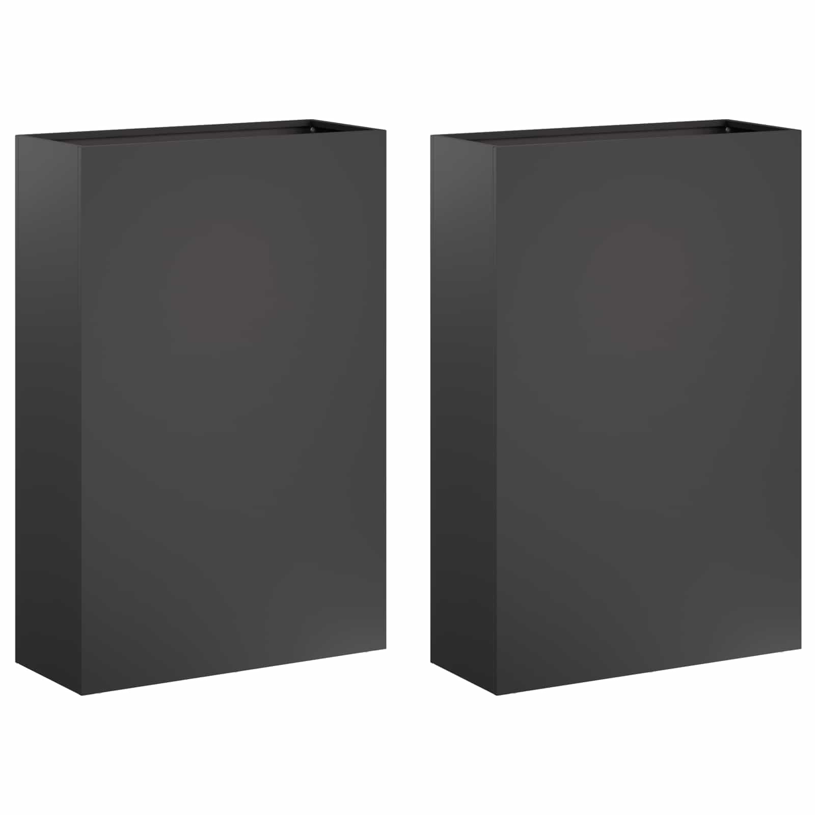 Vaso da giardino 2 pz Nero 50 x 20 x 75 cm | homemem39